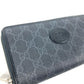 GUCCI Long Wallet Purse 673003 GG Supreme Canvas black GG Supreme Interlocking G zip-around wallet mens Used Authentic