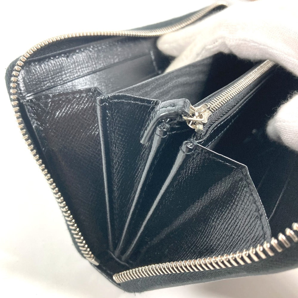 PRADA Long Wallet Purse 2ML220 saffiano leather Navy logo Travel case mens Used Authentic