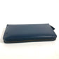 PRADA Long Wallet Purse 2ML220 saffiano leather Navy logo Travel case mens Used Authentic