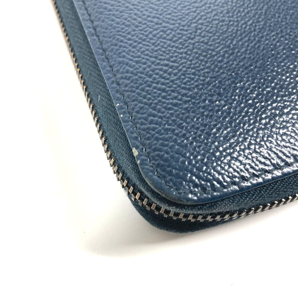 PRADA Long Wallet Purse 2ML220 saffiano leather Navy logo Travel case mens Used Authentic