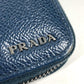 PRADA Long Wallet Purse 2ML220 saffiano leather Navy logo Travel case mens Used Authentic