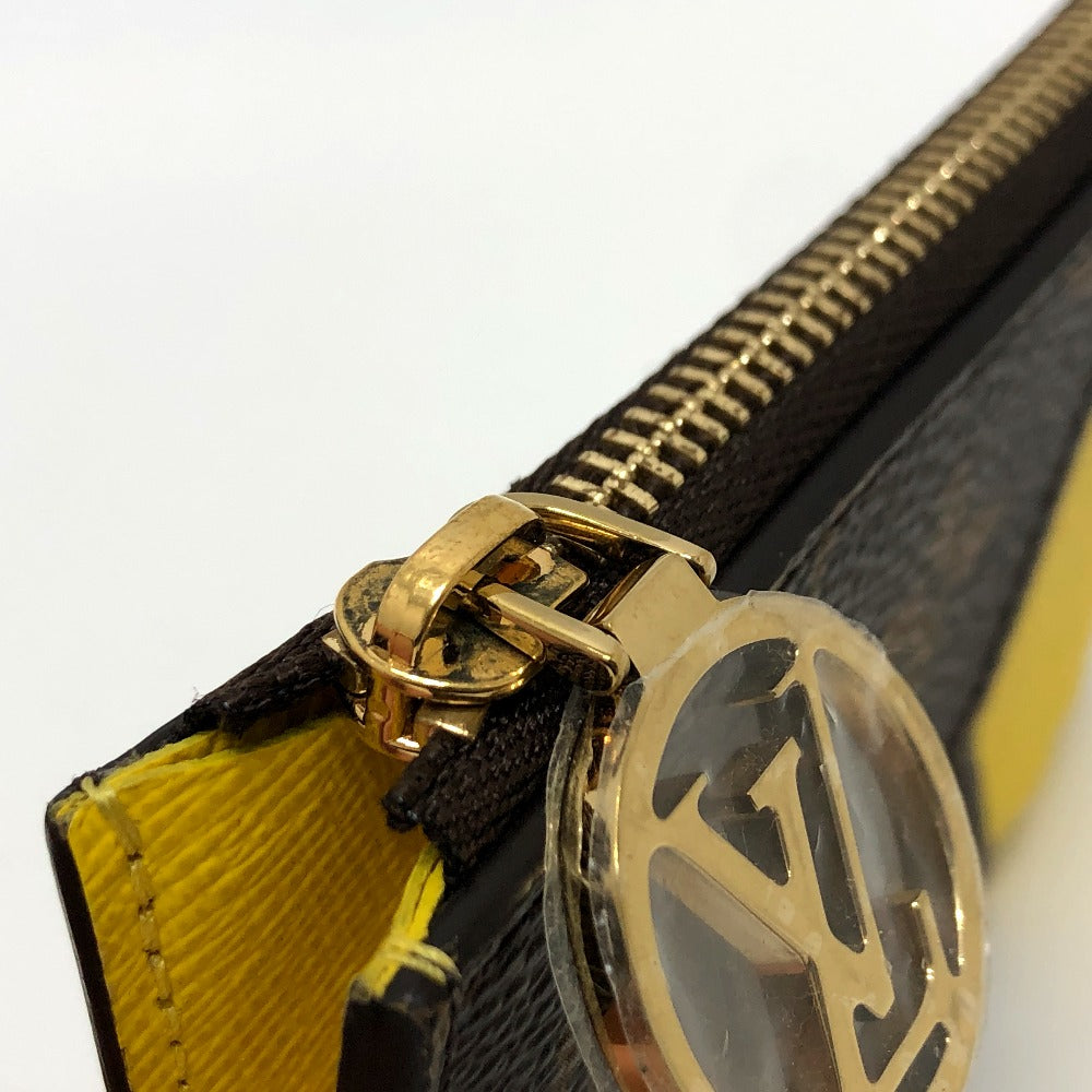 LOUIS VUITTON Coin case M81882 Monogram canvas Brown x yellow Monogram Porto Cult Romy mens Secondhand Authentic