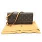 LOUIS VUITTON Shoulder Bag M51852 Monogram canvas Brown Monogram Pochette Twin GM Women Secondhand Authentic