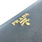 PRADA Long Wallet Purse 1ML506 saffiano leather black logo Heart Bicolor Women Used Authentic