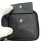 PRADA Folded wallet 2ML221 saffiano leather Black x pink Studs with strap and key ring Frankenheart Women Secondhand Authentic