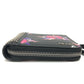 PRADA Folded wallet 2ML221 saffiano leather Black x pink Studs with strap and key ring Frankenheart Women Secondhand Authentic