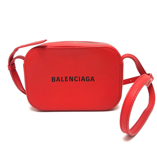 BALENCIAGA Shoulder Bag 552372 leather Red EVERYDAY EVERYDAY Camera Bag XS Women Used Authentic