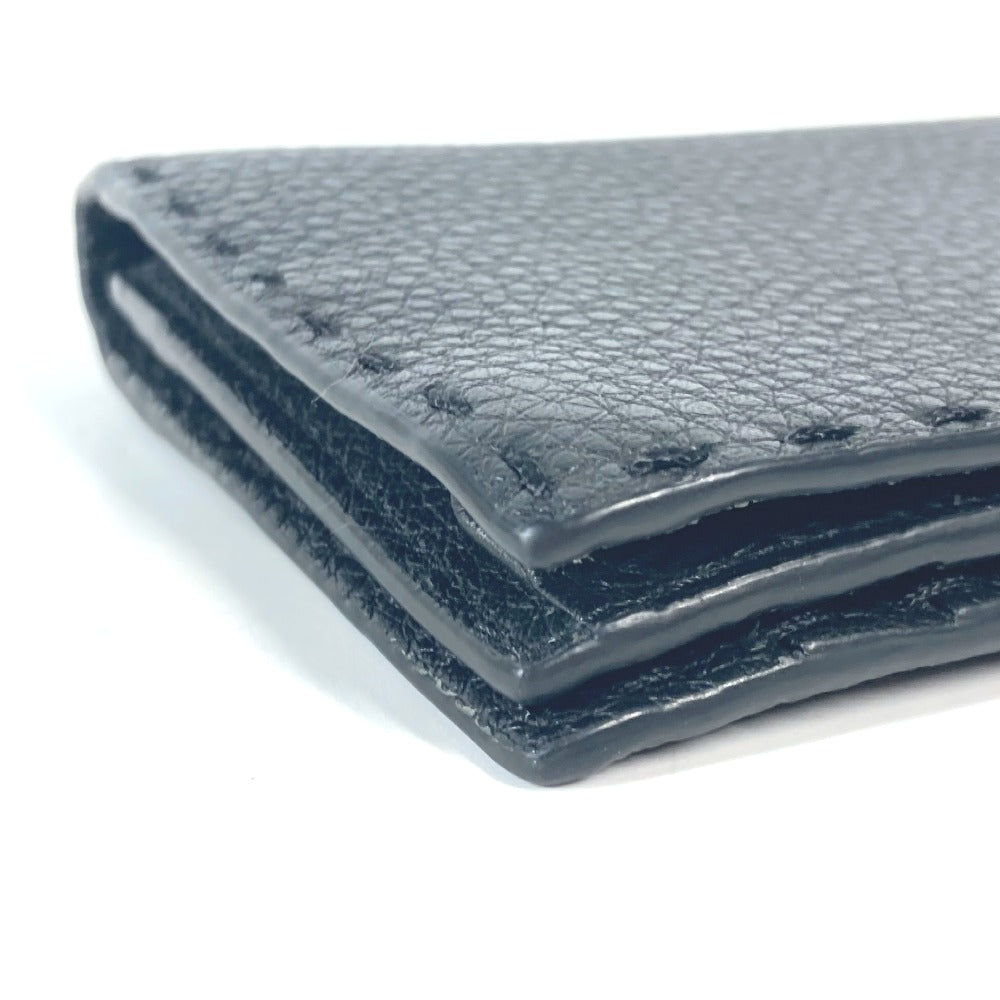 FENDI Long Wallet Purse 7M0186 leather black stitch Celeria unisex(Unisex) Used Authentic