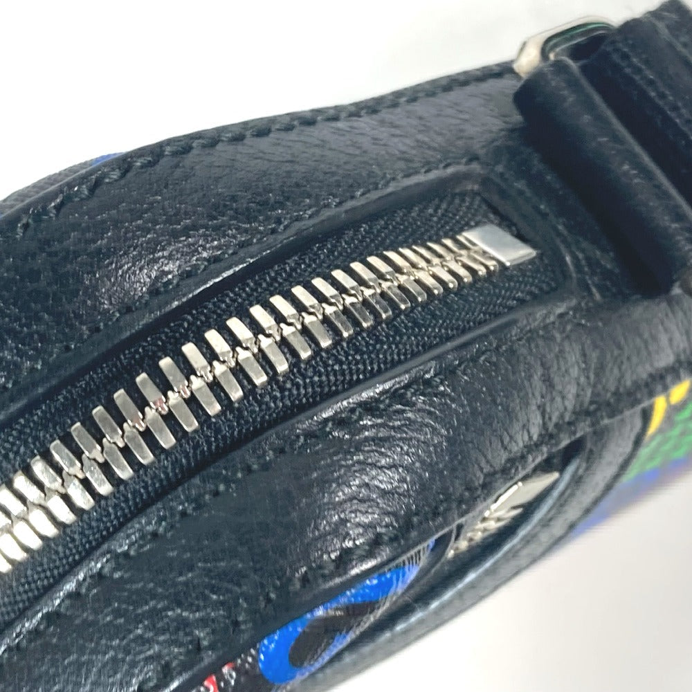 GUCCI Shoulder Bag 598103 leather Black x multicolor GG psychedelic Crossbody unisex(Unisex) Used Authentic