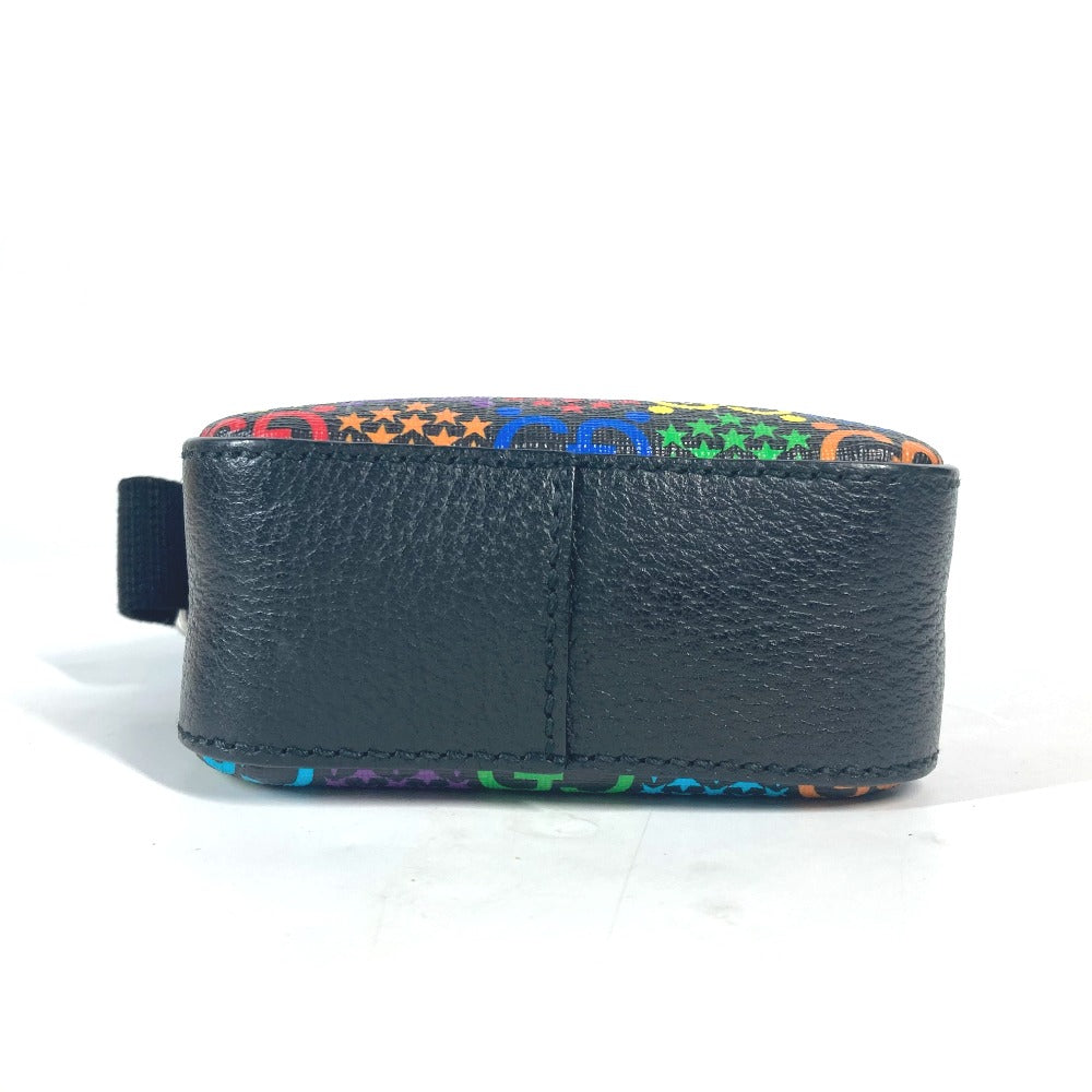 GUCCI Shoulder Bag 598103 leather Black x multicolor GG psychedelic Crossbody unisex(Unisex) Used Authentic