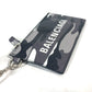 BALENCIAGA Coin case 594548 leather Black x silver Neck With Strap Wallet Camouflage camouflage logo mens(Unisex) Used Authentic