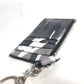 BALENCIAGA Coin case 594548 leather Black x silver Neck With Strap Wallet Camouflage camouflage logo mens(Unisex) Used Authentic