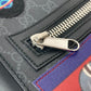 GUCCI Shoulder Bag 474137 GG Supreme Canvas Black x multicolor GG Tiger patch Courier mens Used Authentic