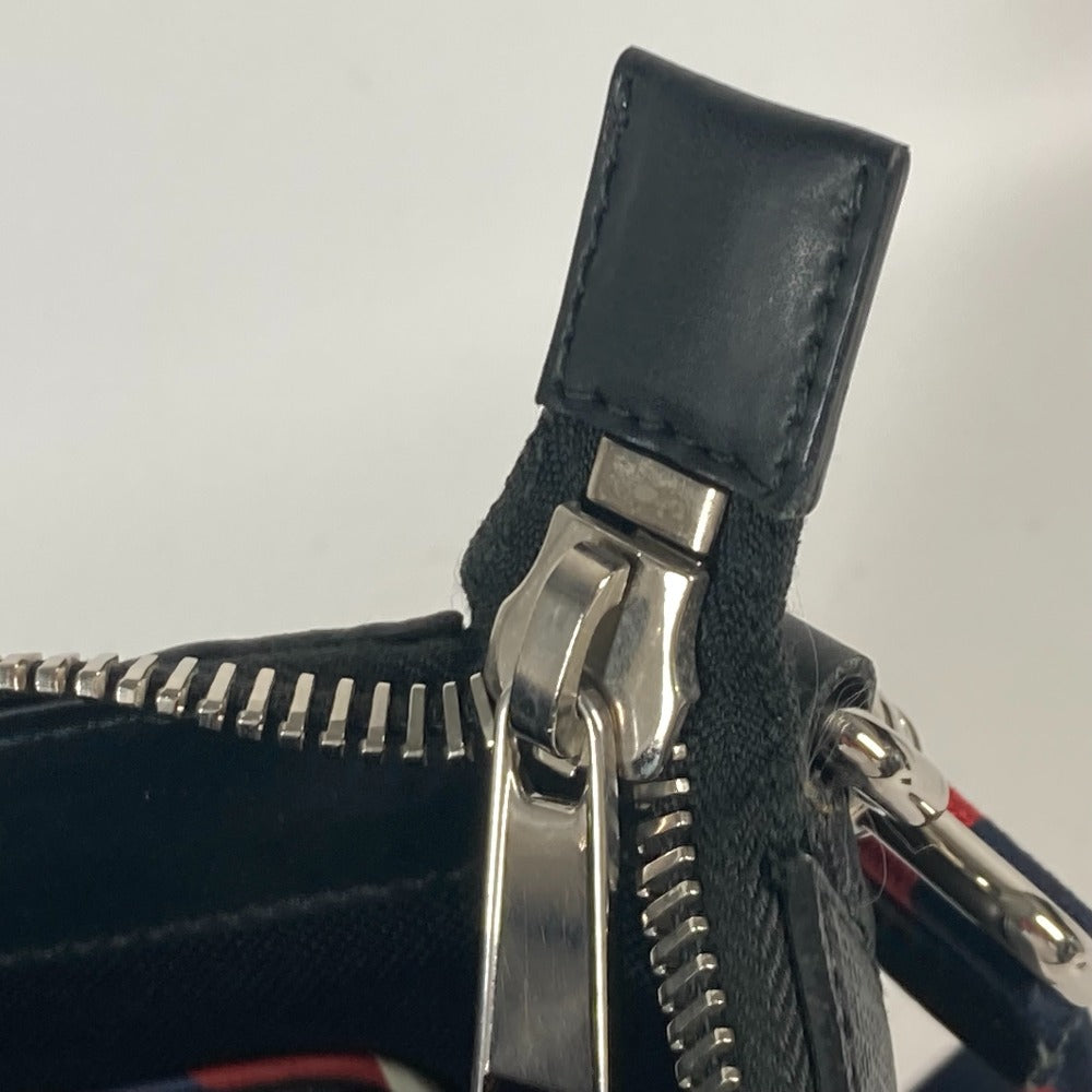GUCCI Shoulder Bag 474137 GG Supreme Canvas Black x multicolor GG Tiger patch Courier mens Used Authentic