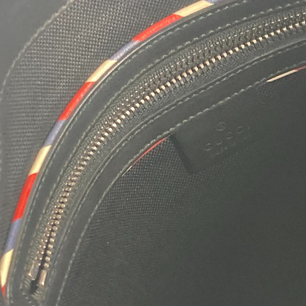GUCCI Shoulder Bag 474137 GG Supreme Canvas Black x multicolor GG Tiger patch Courier mens Used Authentic
