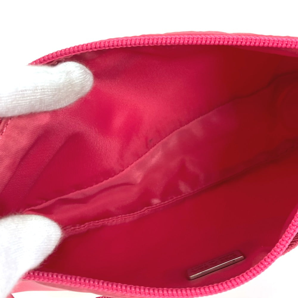 PRADA Shoulder Bag MV633 Nylon pink Triangle logo plate Women Used Authentic