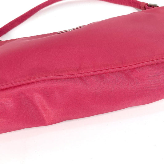 PRADA Shoulder Bag MV633 Nylon pink Triangle logo plate Women Used Authentic