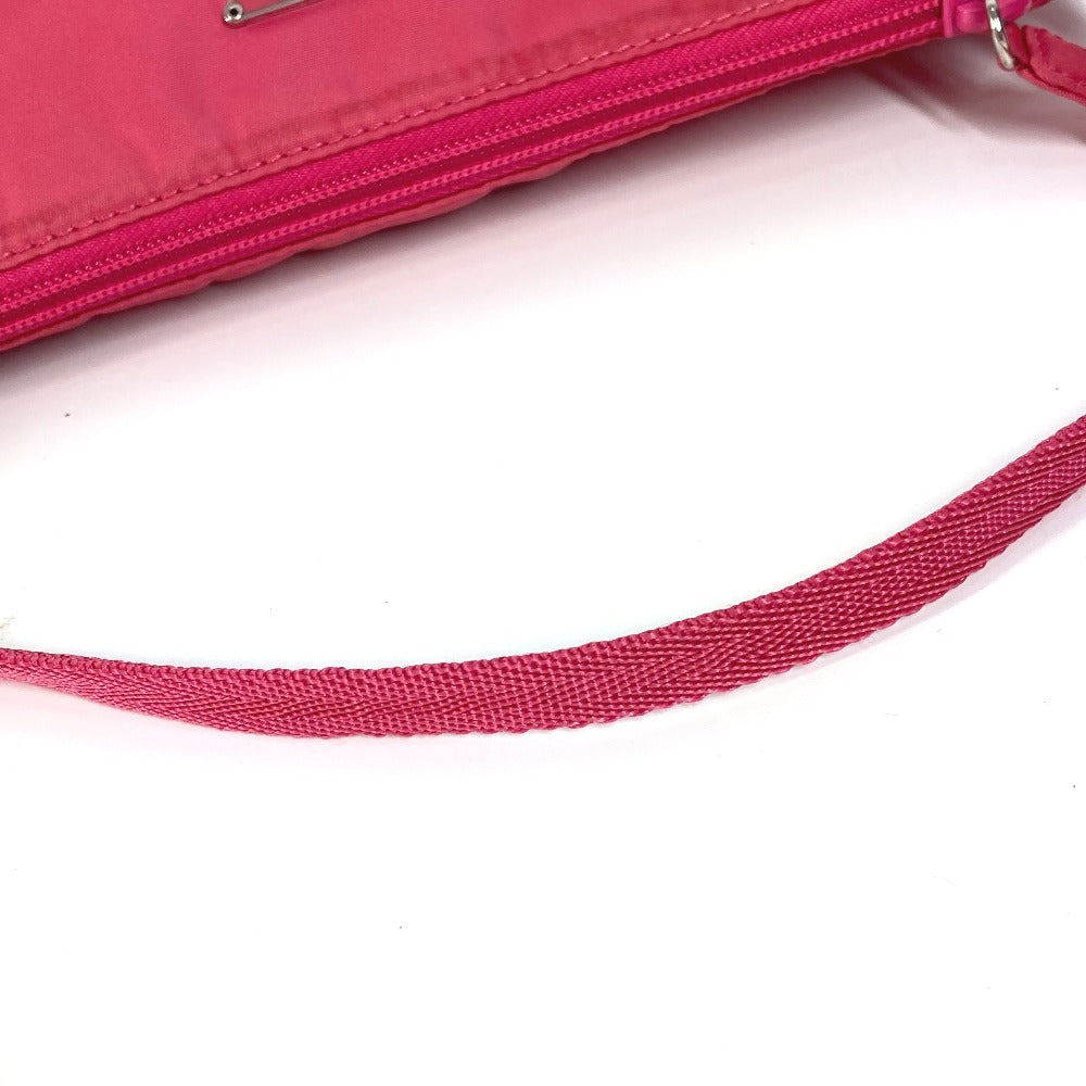 PRADA Shoulder Bag MV633 Nylon pink Triangle logo plate Women Used Authentic