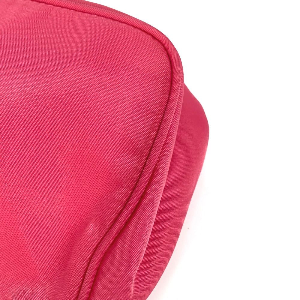 PRADA Shoulder Bag MV633 Nylon pink Triangle logo plate Women Used Authentic