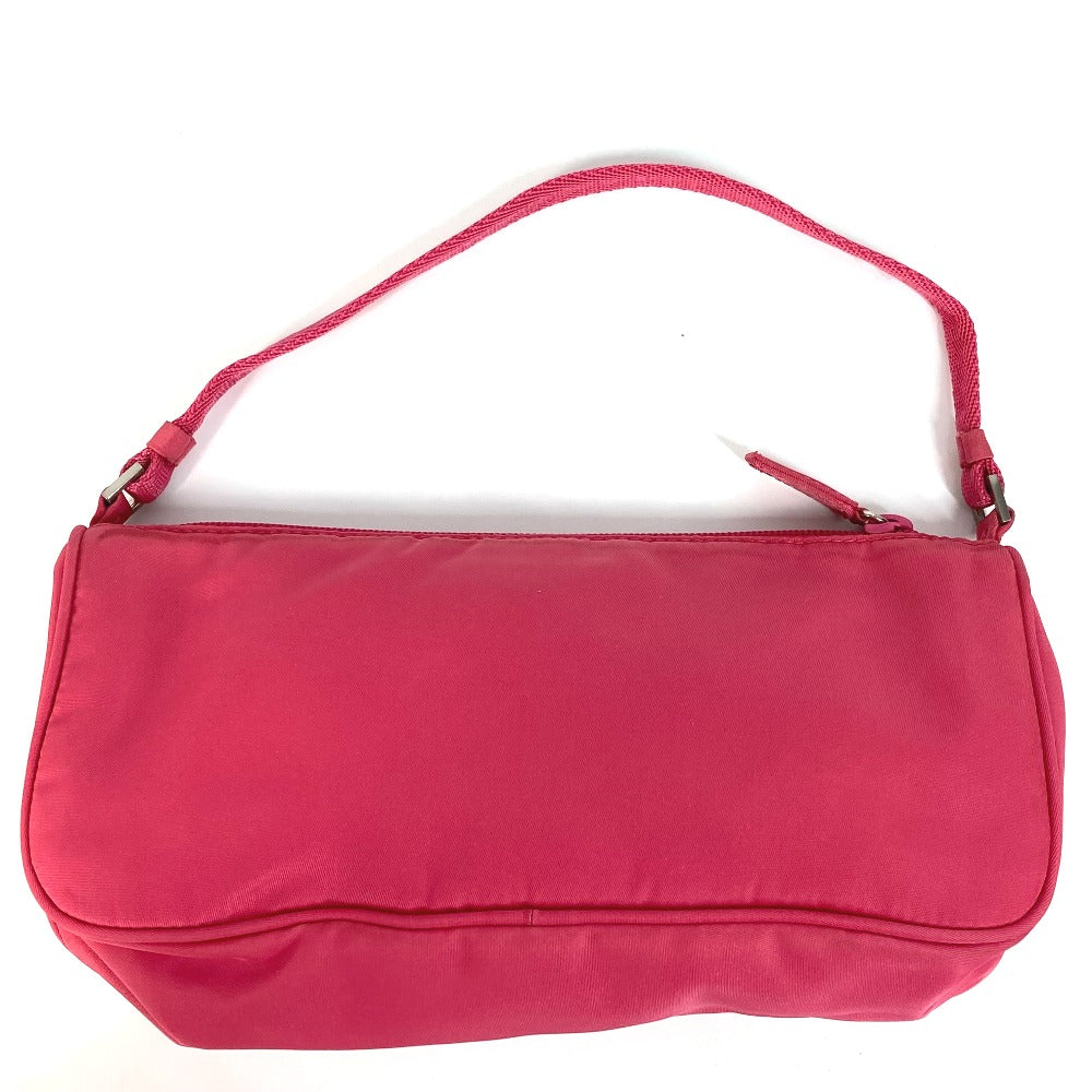 PRADA Shoulder Bag MV633 Nylon pink Triangle logo plate Women Used Authentic