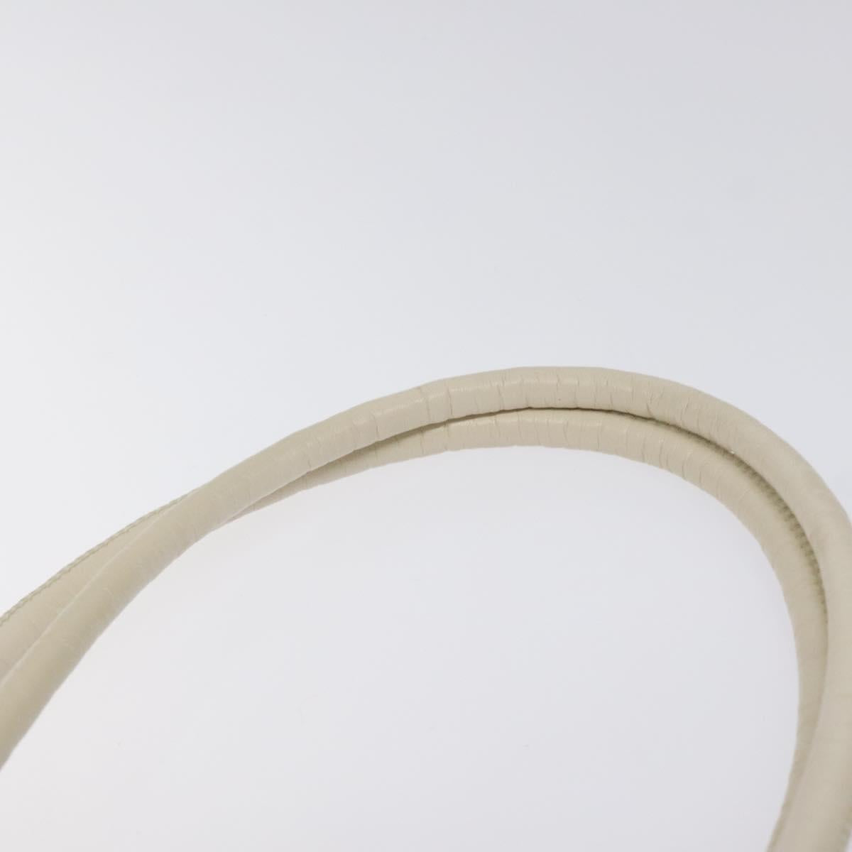 CHANEL Camelia Two Way Shoulder Bag Leather Ivory CC