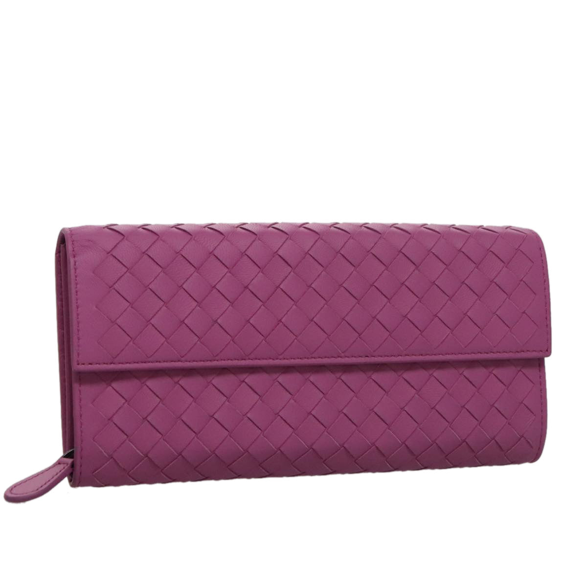 BOTTEGA VENETA Intecciato Long Wallet Leather Purple