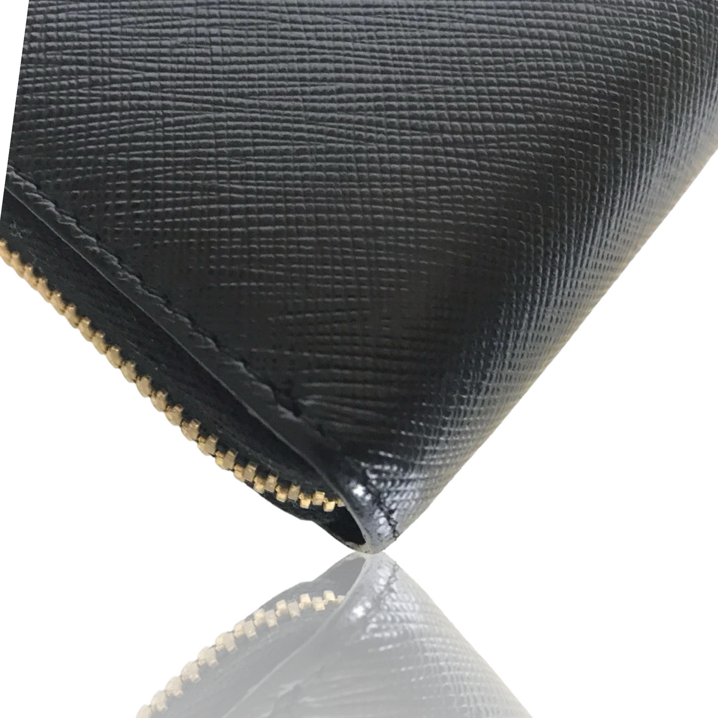 PRADA SAFFIANO ROUND ZIP LONG WALLET BLACK