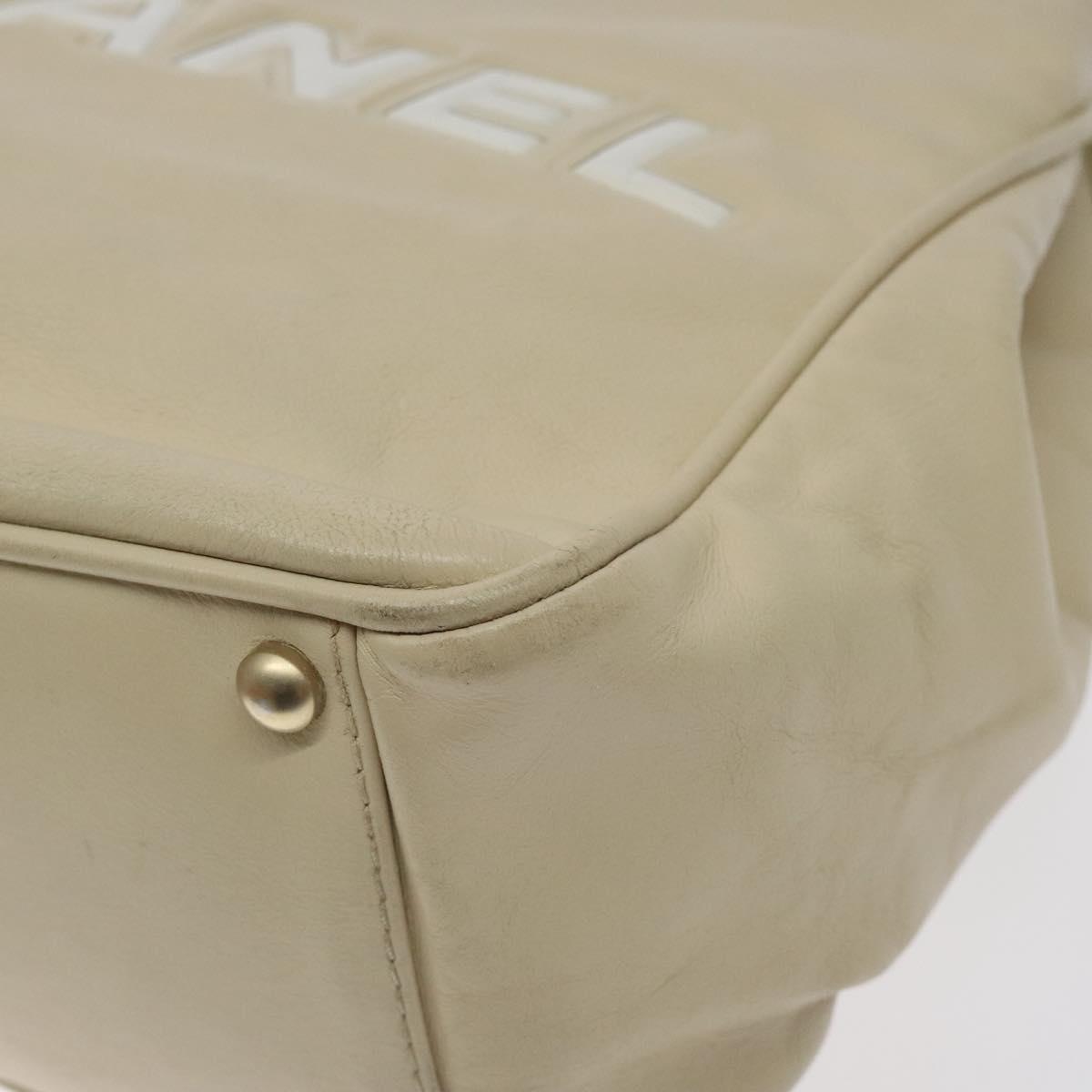 CHANEL Camelia Two Way Shoulder Bag Leather Ivory CC