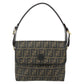FENDI Zucca Canvas Shoulder Bag Black Brown