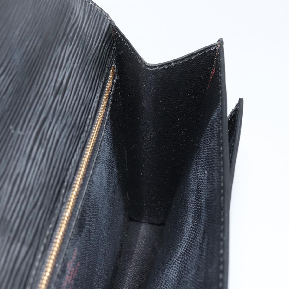 LOUIS VUITTON Dragonne Clutch Bag Epi Series Black Noir