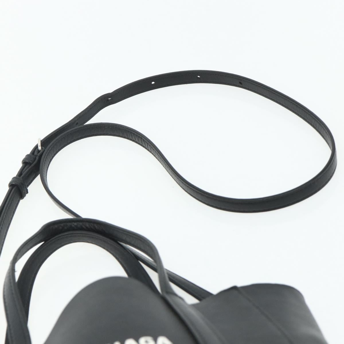 BALENCIAGA Two Way Mini Tote Bag Black Silver