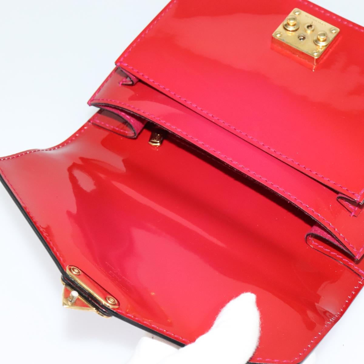 LOUIS VUITTON Vernis Monceau BB Two Way Hand Bag Rose Andian