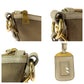 PRADA Jacquard Messenger Bag Beige Ivory Gold Women Used Authentic