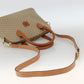 CELINE Two Way Macadam Canvas HandBag Beige Gold