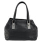CHANEL Handbag Caviar Skin Black Silver CC