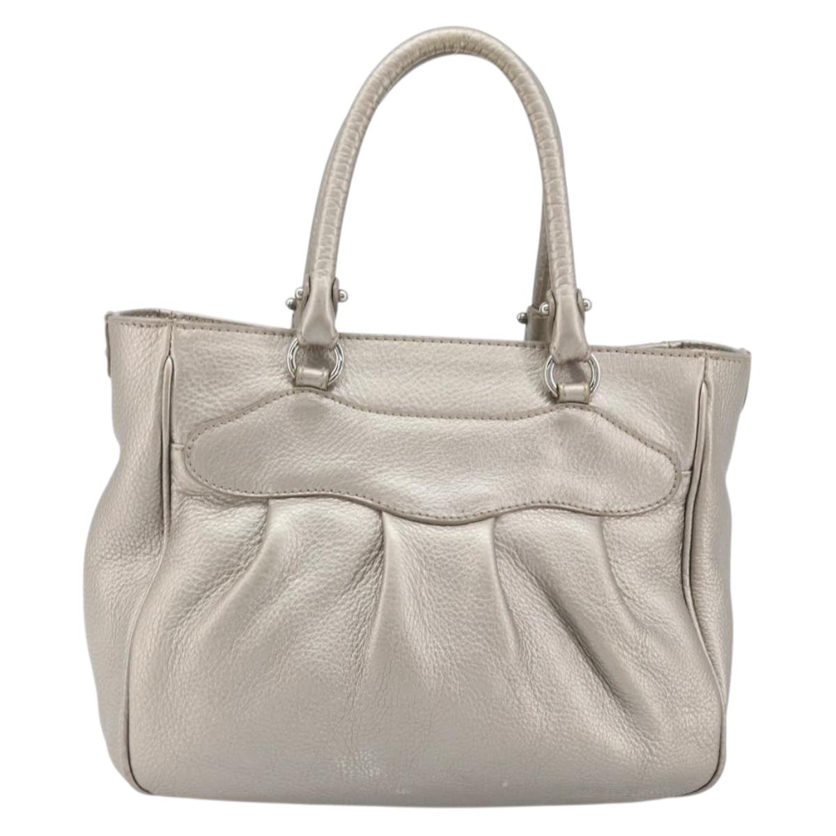 Salvatore Ferragamo Hand Bag Leather Silver
