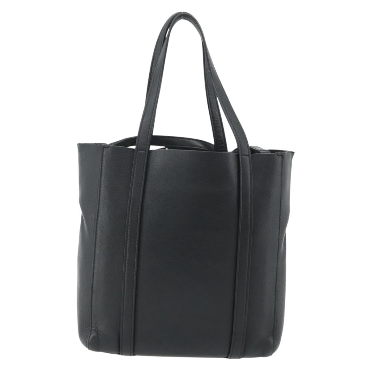 BALENCIAGA Two Way Mini Tote Bag Black Silver