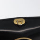 FENDI Hand Bag Leather Black Gold