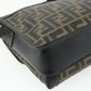 FENDI Zucca Canvas Shoulder Bag Black Brown