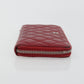 CHANEL Matelasse Long Wallet Caviar Skin Red Silver CC