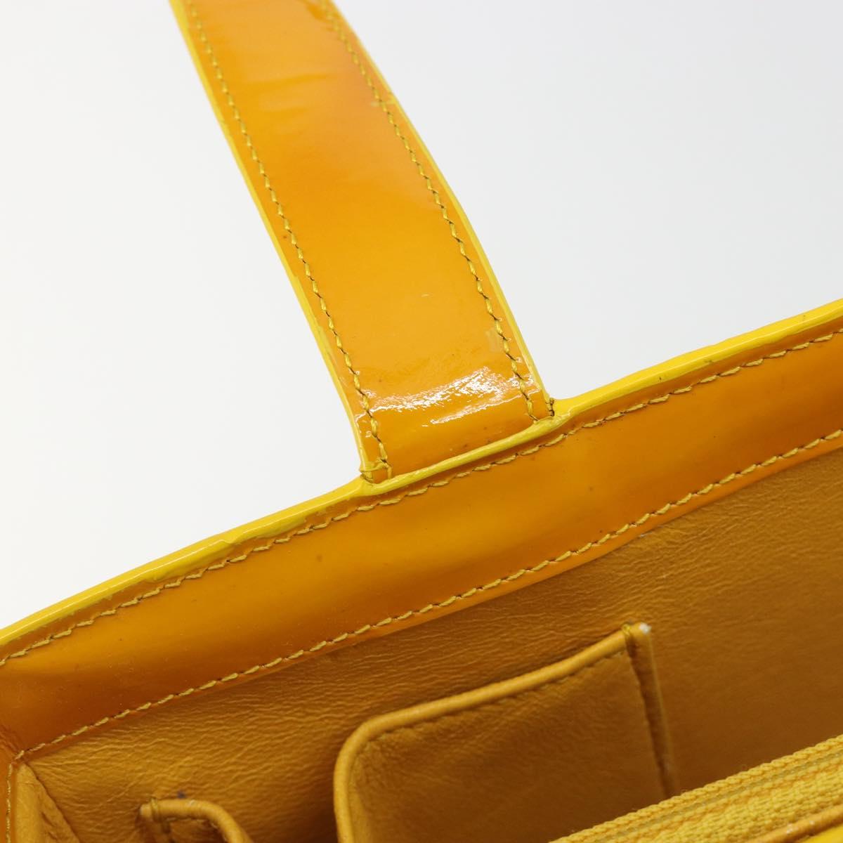 CHANEL Tote Bag Patent Leather Orange CC
