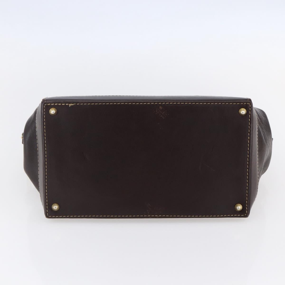 FENDI Zucca Canvas Hand Bag Black Brown Auth