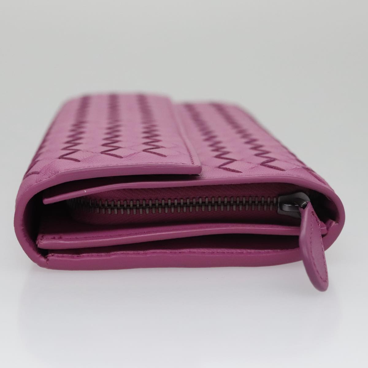 BOTTEGA VENETA Intecciato Long Wallet Leather Purple