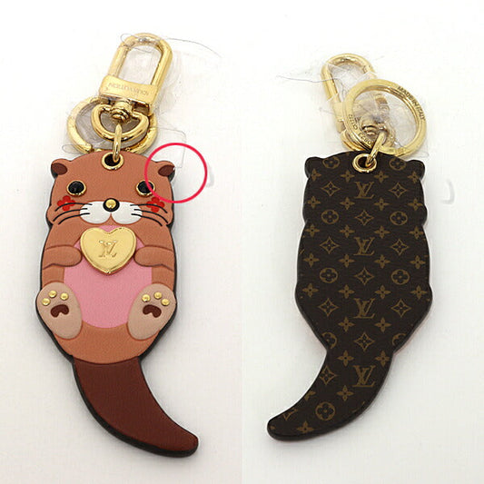 LOUIS VUITTON Bag charm M00823 Monogram canvas, leather Multi Bag charm Sea Otter Animal Keychain Otter Women Used Authentic