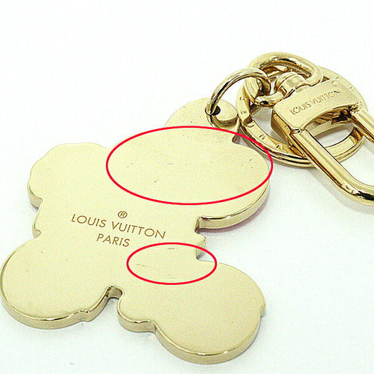 LOUIS VUITTON Bag charm M00871 Gold Plated Enamel multicolor Bag Charm Key Holder Vivienne Vero Christmas Women Used Authentic