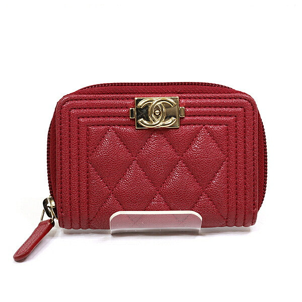 CHANEL Coin case Matt caviar skin Red Boy chanel