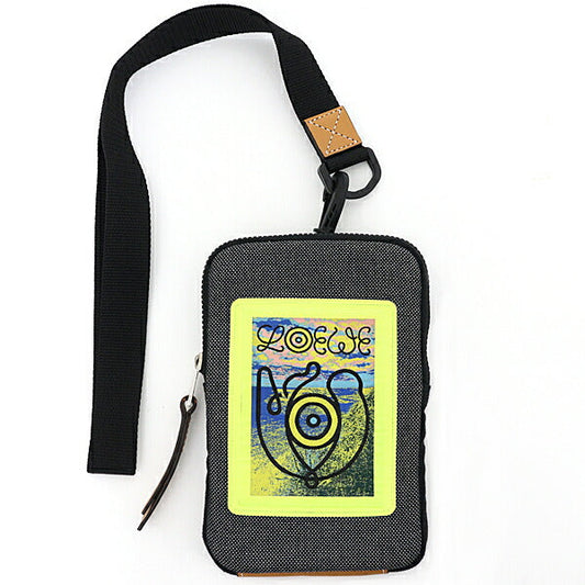 LOEWE Pouch canvas black Neck pouch EYE NATURE CASE