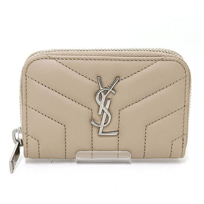 SAINT LAURENT Coin case 530836 leather Dark beige Cassandra