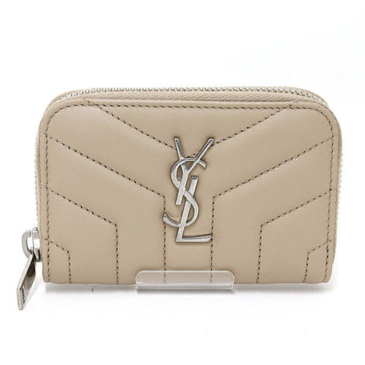 SAINT LAURENT Coin case 530836 leather Dark beige Cassandra