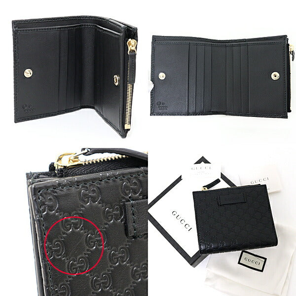 GUCCI Bifold Wallet 510318 Sima leather black Gucci Shima Micro Bifold Wallet